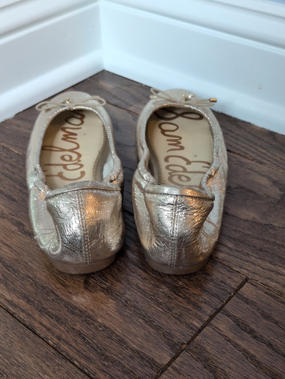 Sam Edelman Women's Gold Metallic Felicia Leather Ballet Flats 5.5 - Picture 5 of 10